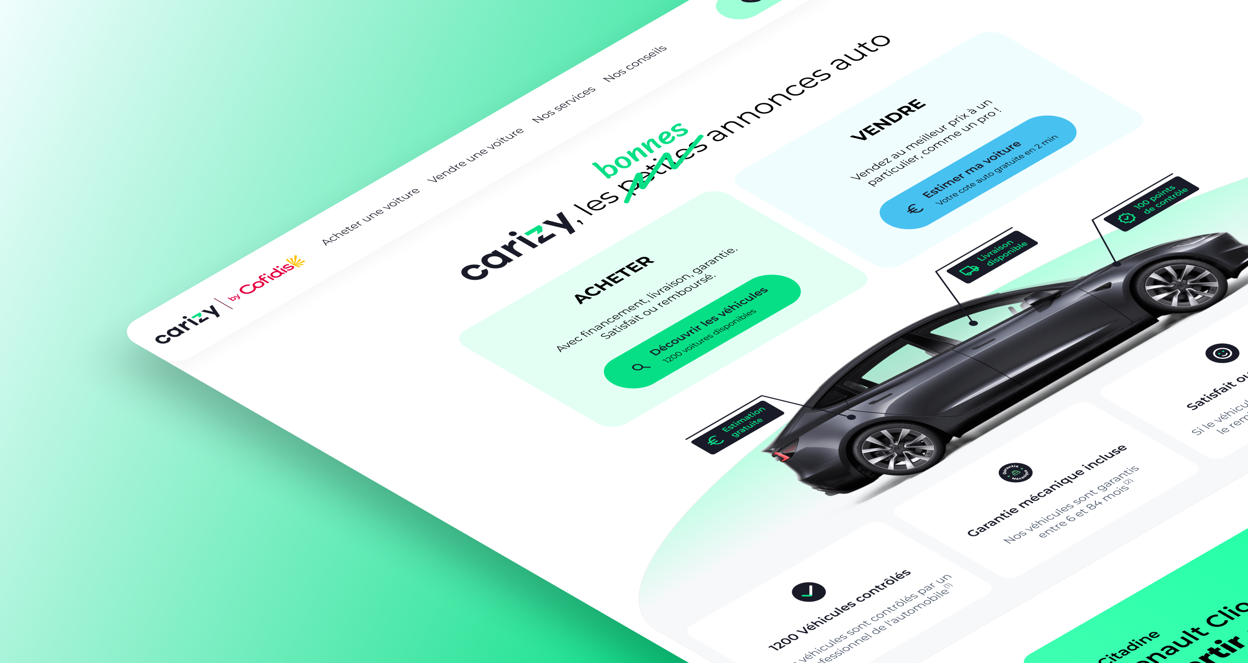 Nouvelle homepage Carizy