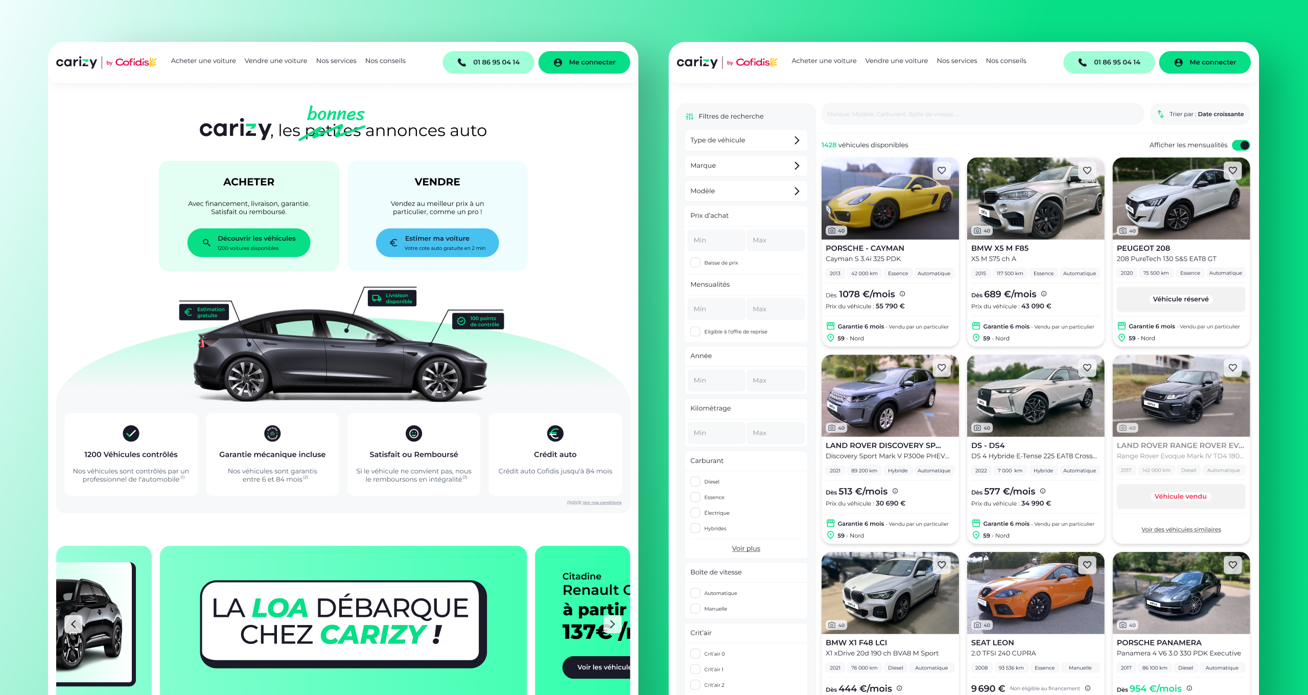 Carizy — Refonte Homepage & Listing