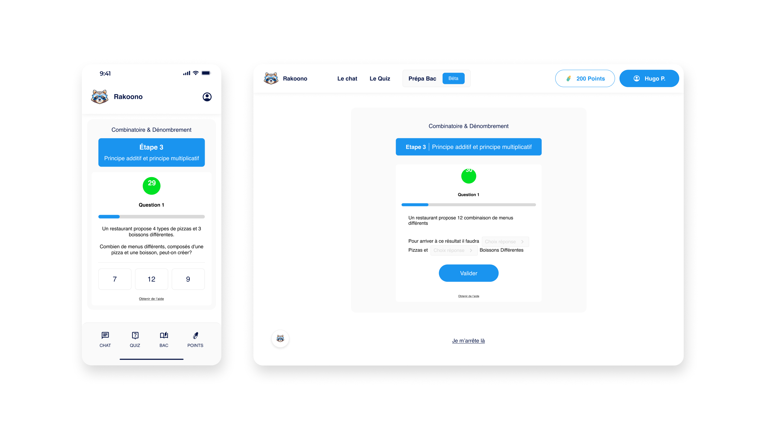 Rakoono — LeQuiz redesign